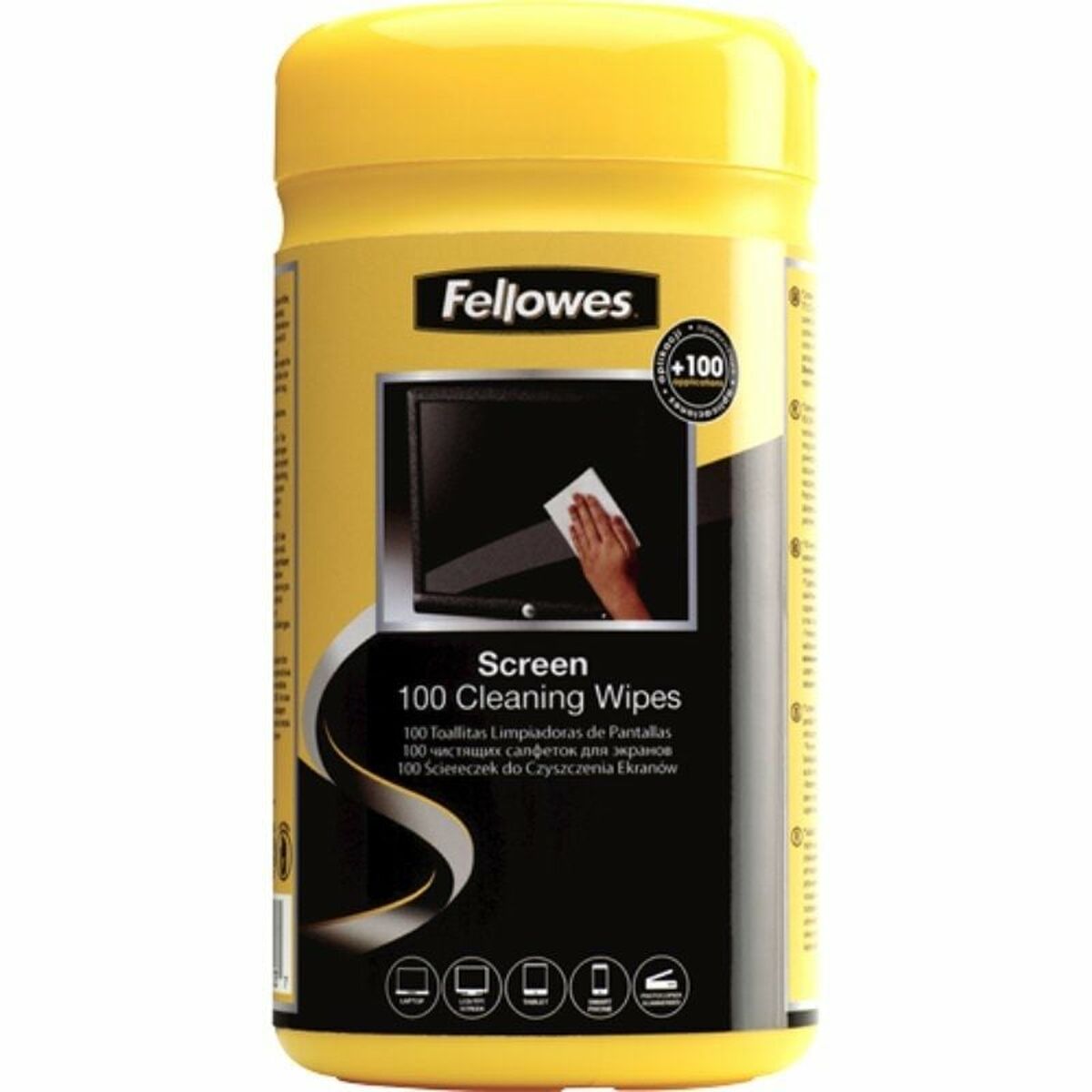 Cleaning Wipe Fellowes 9970330 Dispenser Screen 100 Pieces