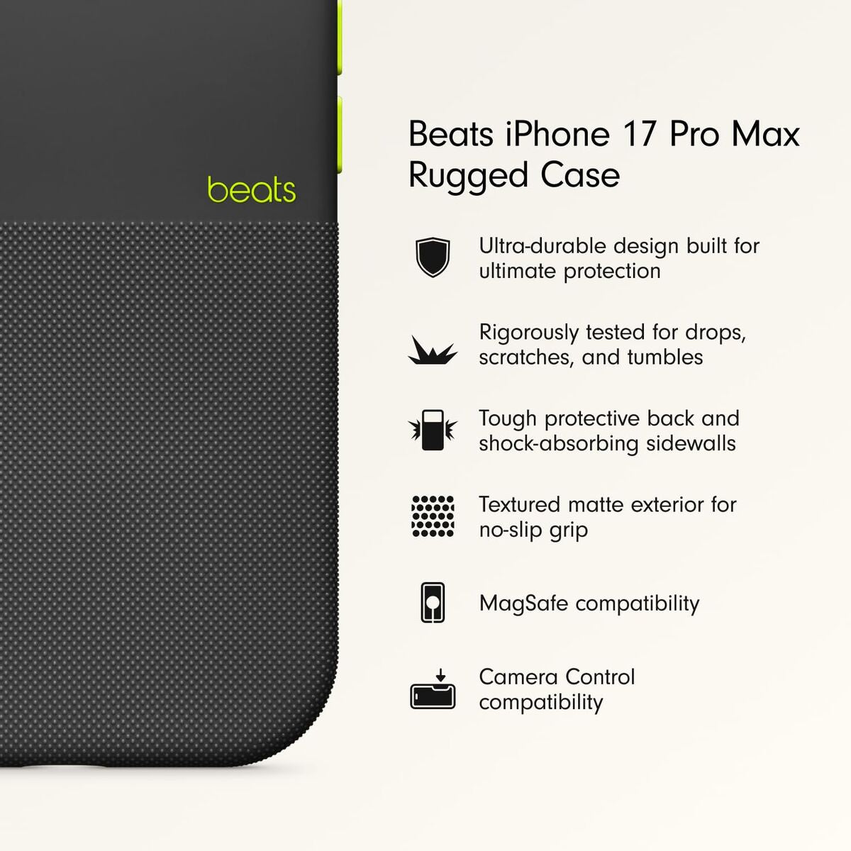 Mobile cover Beats iPhone 17 Pro Max Black Apple