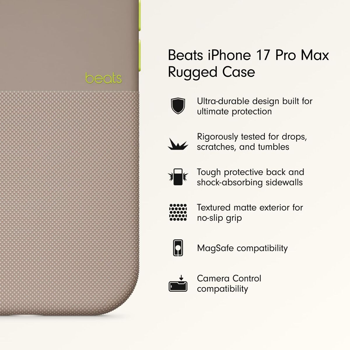 Mobile cover Beats iPhone 17 Pro Max Grey Apple