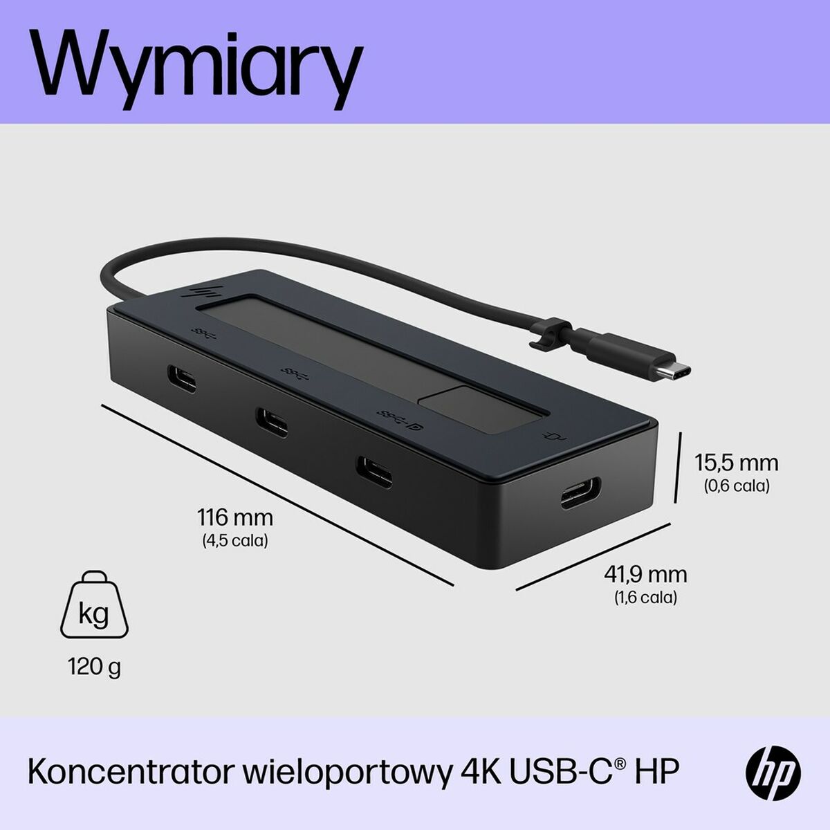 USB Hub HP 6G843AA Black 50 W