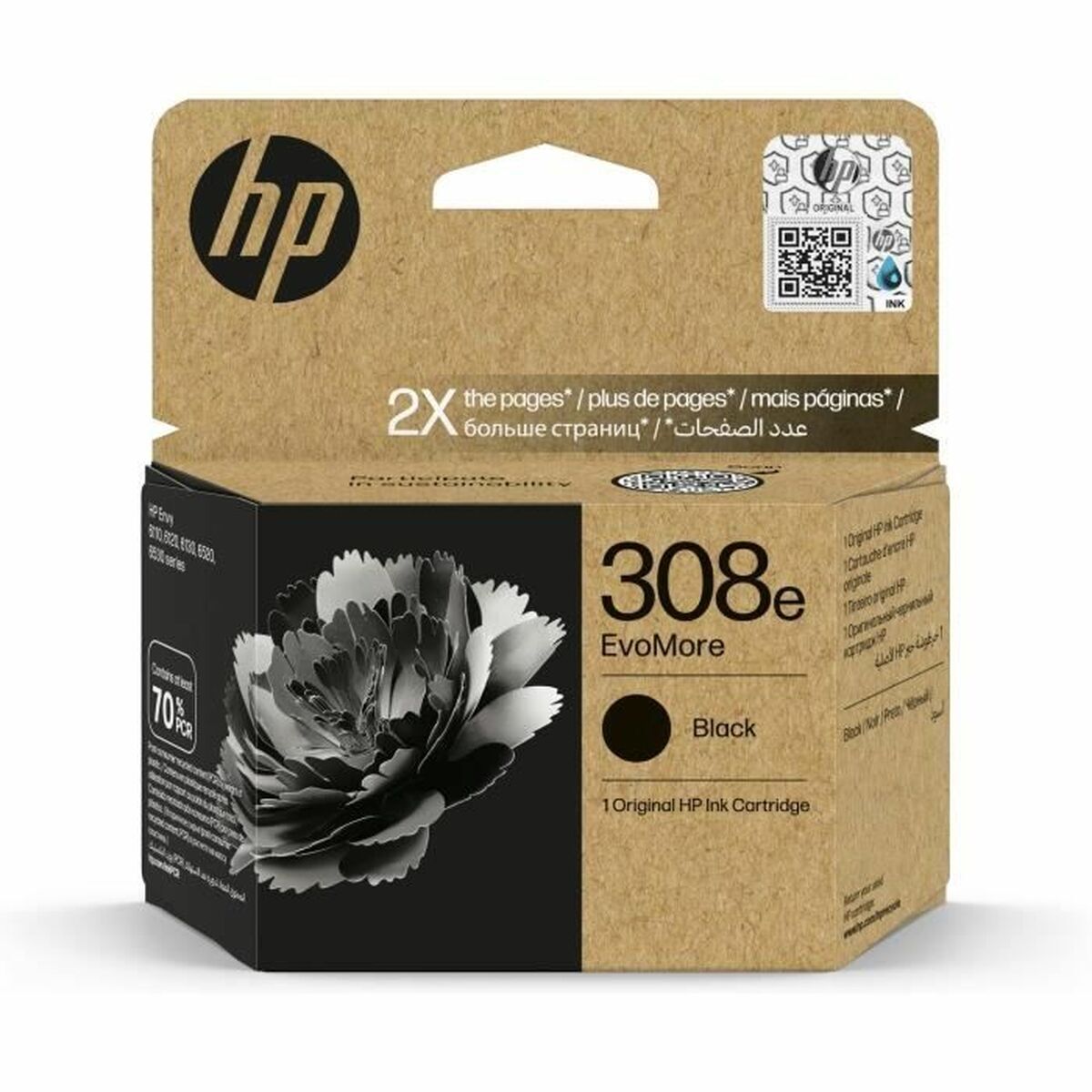 Original Ink Cartridge HP SERIES 6110, 6120, 6130, 6520, 6530 - Nº 308E Black