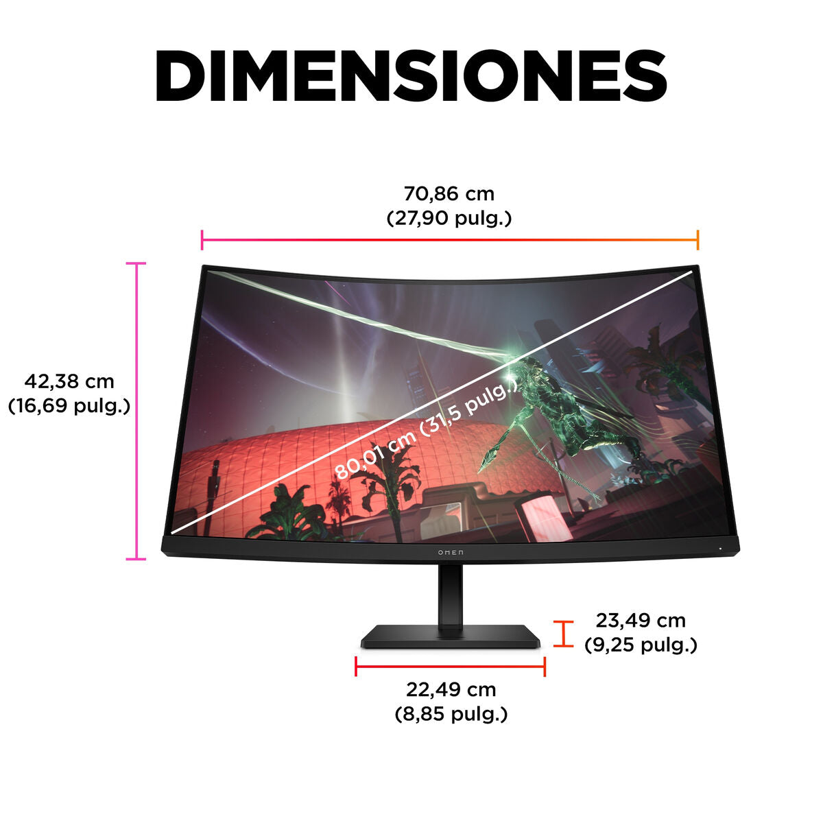 Gaming Monitor HP 780K6E9#ABB Quad HD 32"