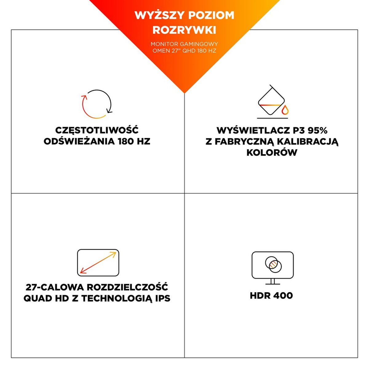 Gaming Monitor HP AV4H6E9#ABB Quad HD 27"