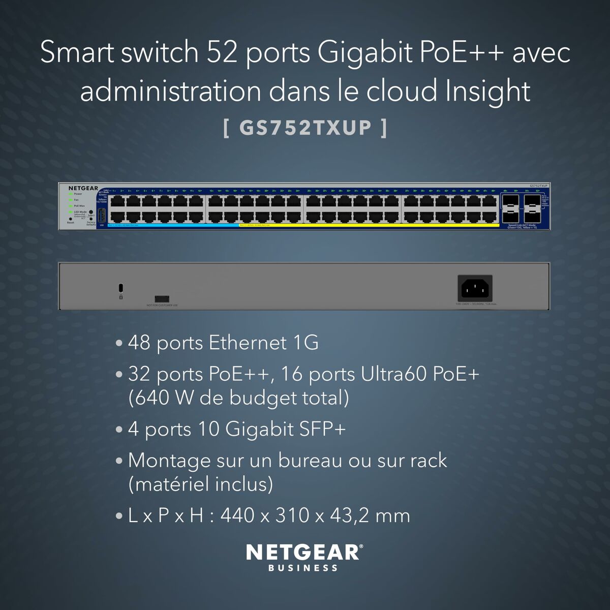 Switch Netgear GS752TXUP-300EUS