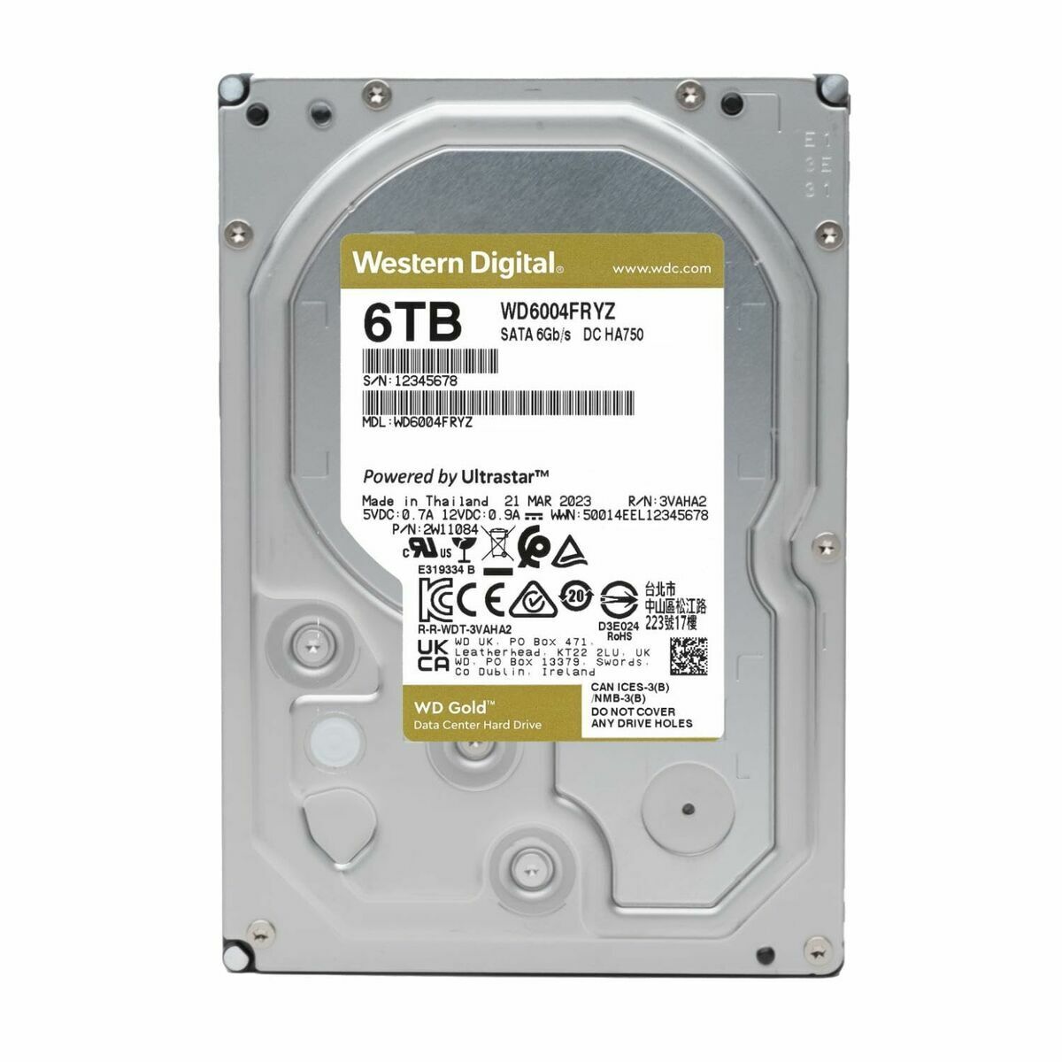 Hard Drive Western Digital WD6004FRYZ 3,5" 6 TB