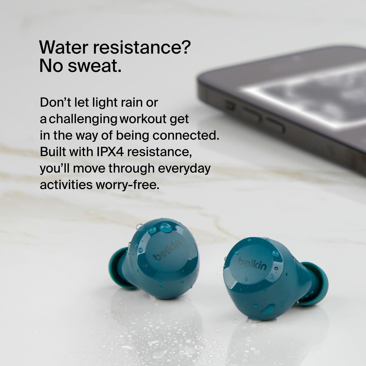 In-ear Bluetooth Headphones Belkin Bolt Green Turquoise