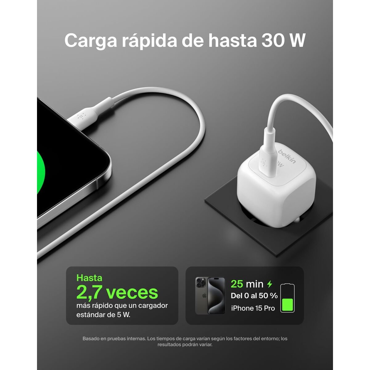 Wall Charger Belkin WCA008KQ1MWH-B6 30 W