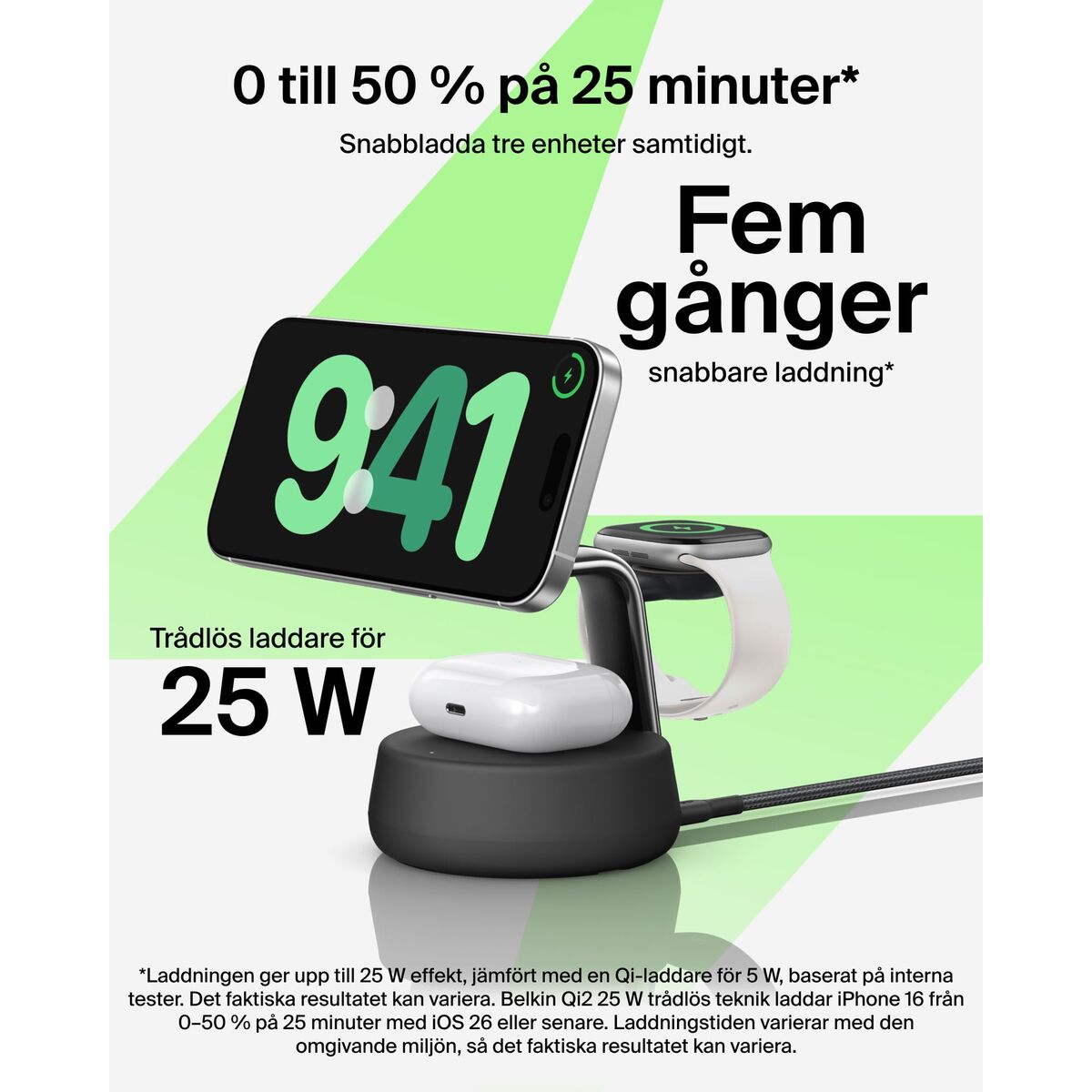 Cordless Charger Belkin WIZ040KQCH Black