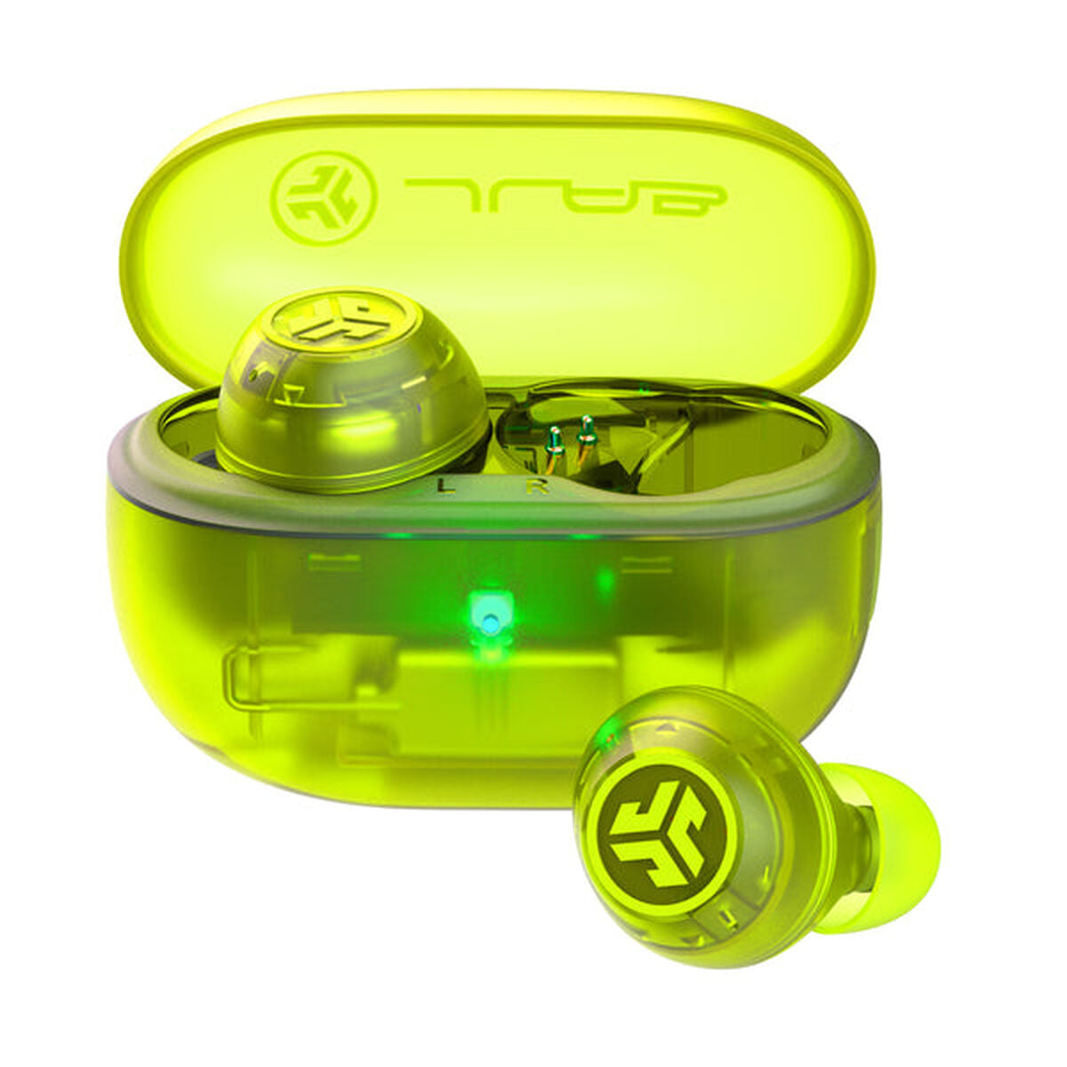 Wireless Earphones with Charging Case JLab IEUEBGOANCRTRAGRN124 Green Transparent