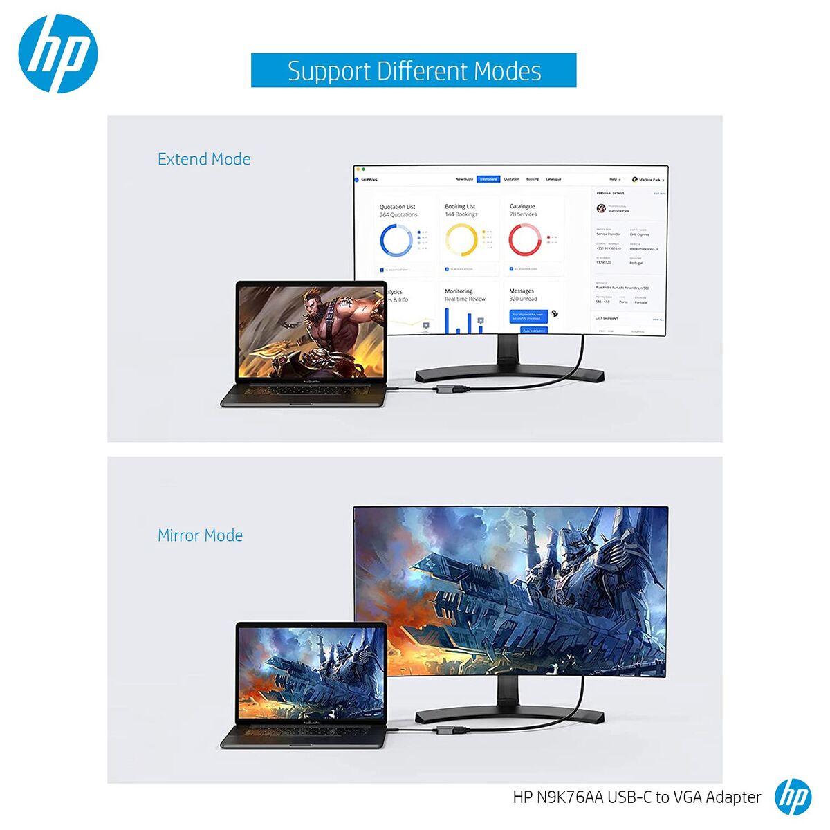 USB-C to VGA Adapter HP N9K76AA