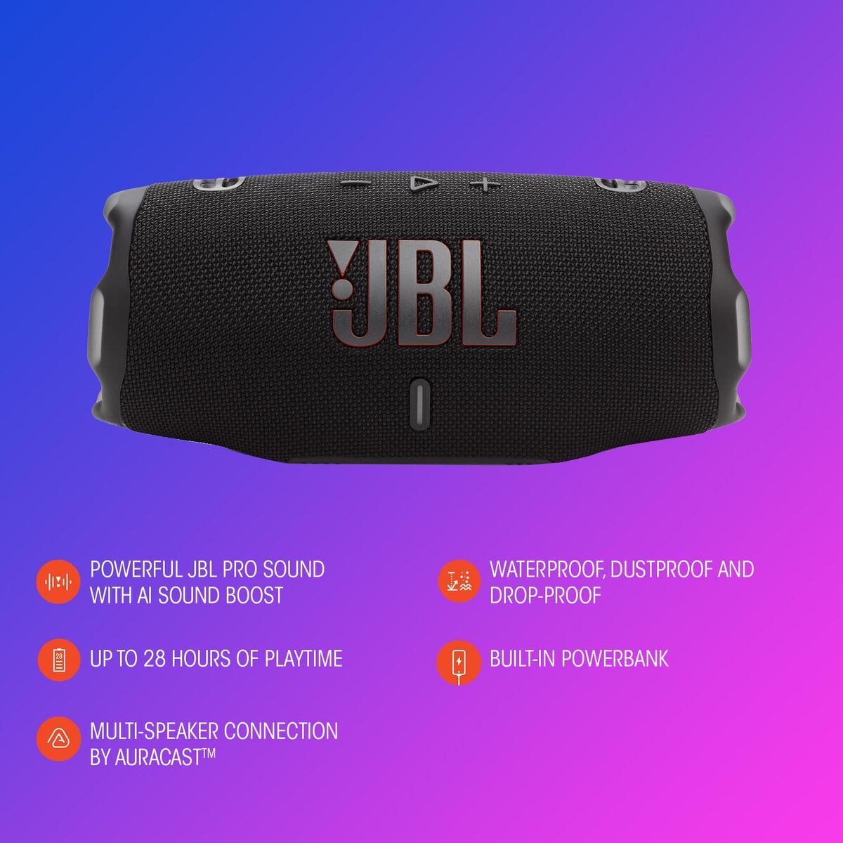 Portable Bluetooth Speakers JBL JBLCHARGE6SQUAD Printed