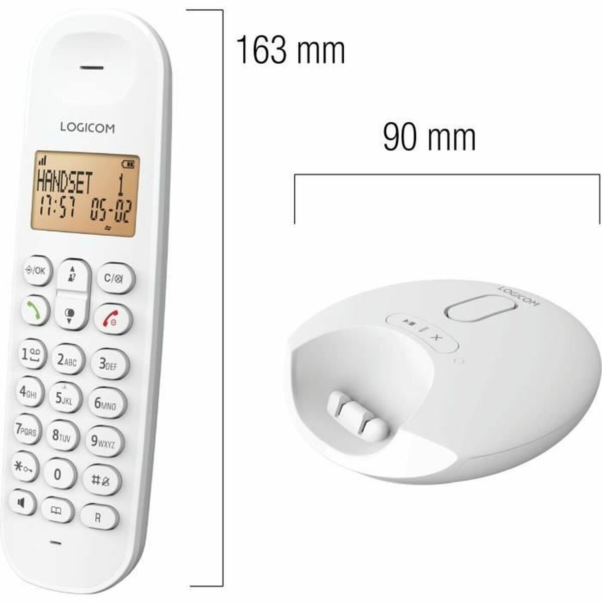 Wireless Phone Logicom DECT ILOA 155T SOLO White