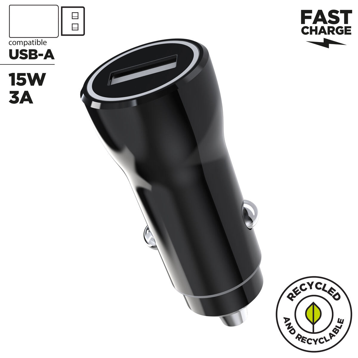 Car Charger Muvit Black 12 W