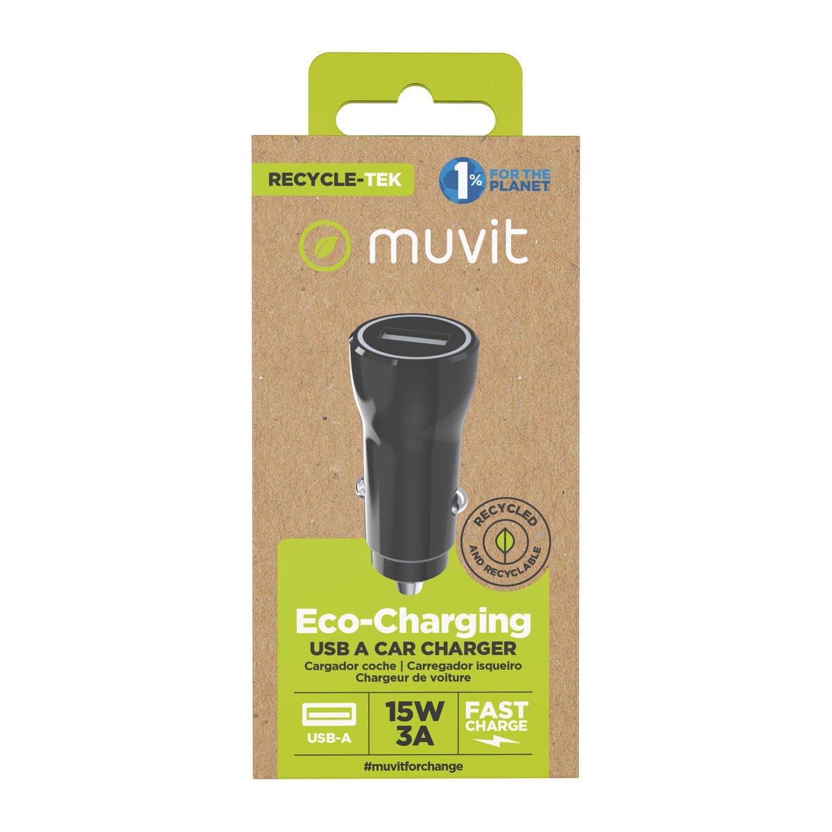 Car Charger Muvit Black 12 W