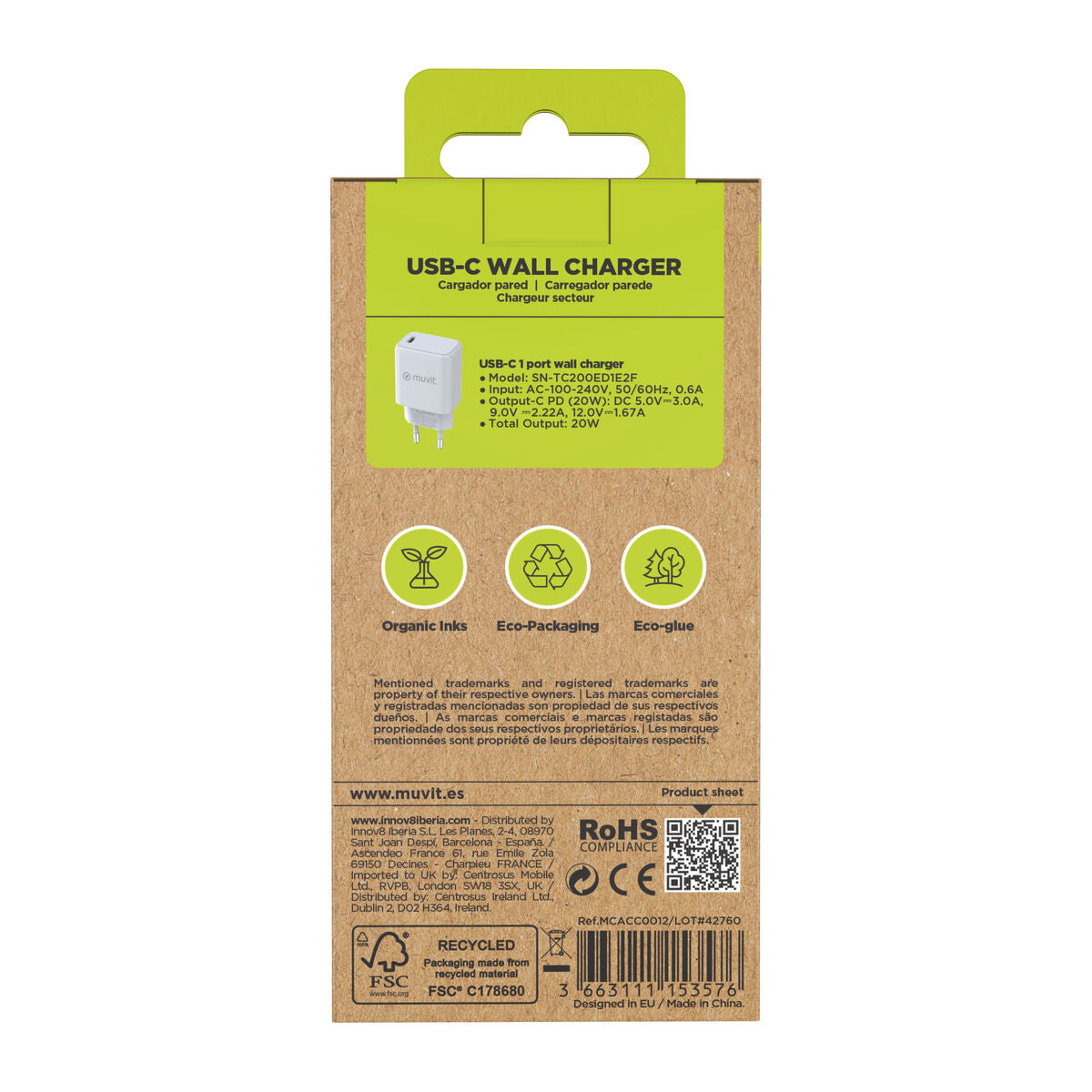 Wall Charger Muvit White 20 W