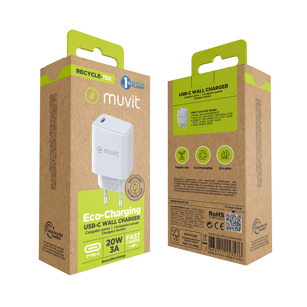 Wall Charger Muvit White 20 W
