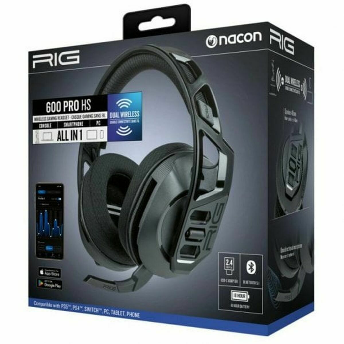 Headphones with Microphone Nacon RIG600PROHS Black