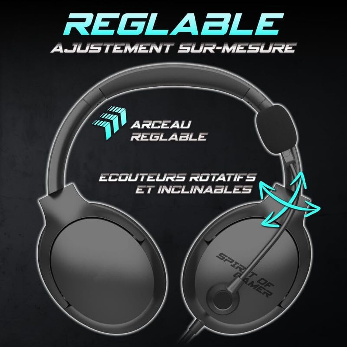 Headphones with Microphone Spirit of Gamer Pro H4 Black