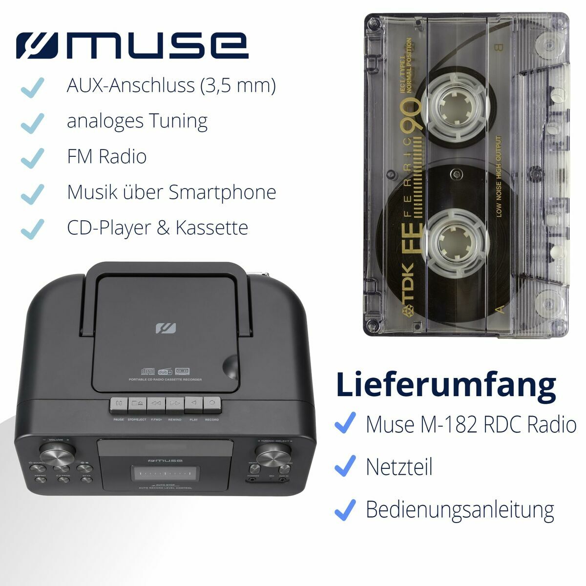 Radio cassette Muse M182RDC