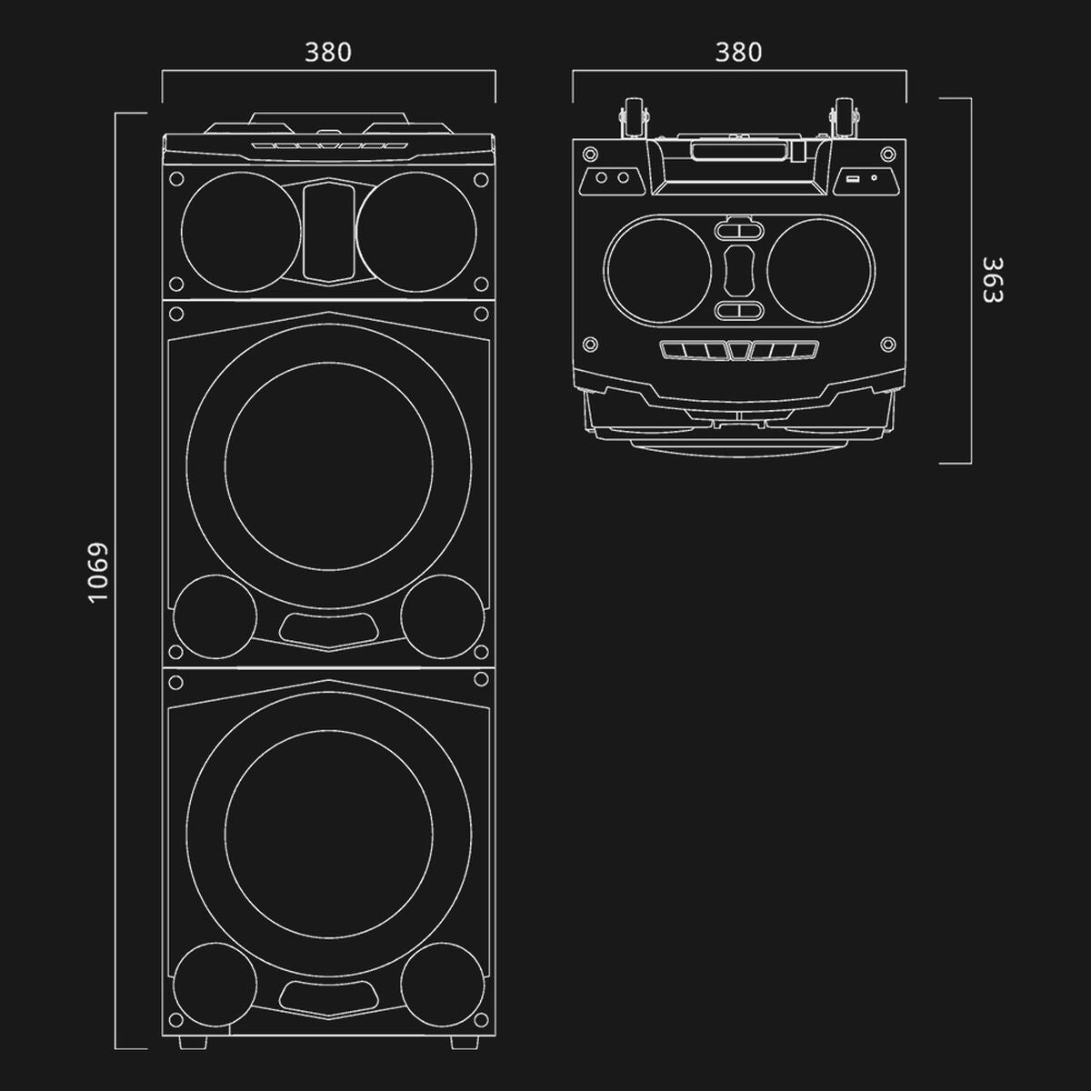 Portable Bluetooth Speakers Muse M-1988 DJ Black