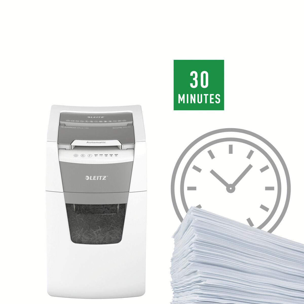 Micro-Cut Paper Shredder Leitz IQ 150 Autofeed P5