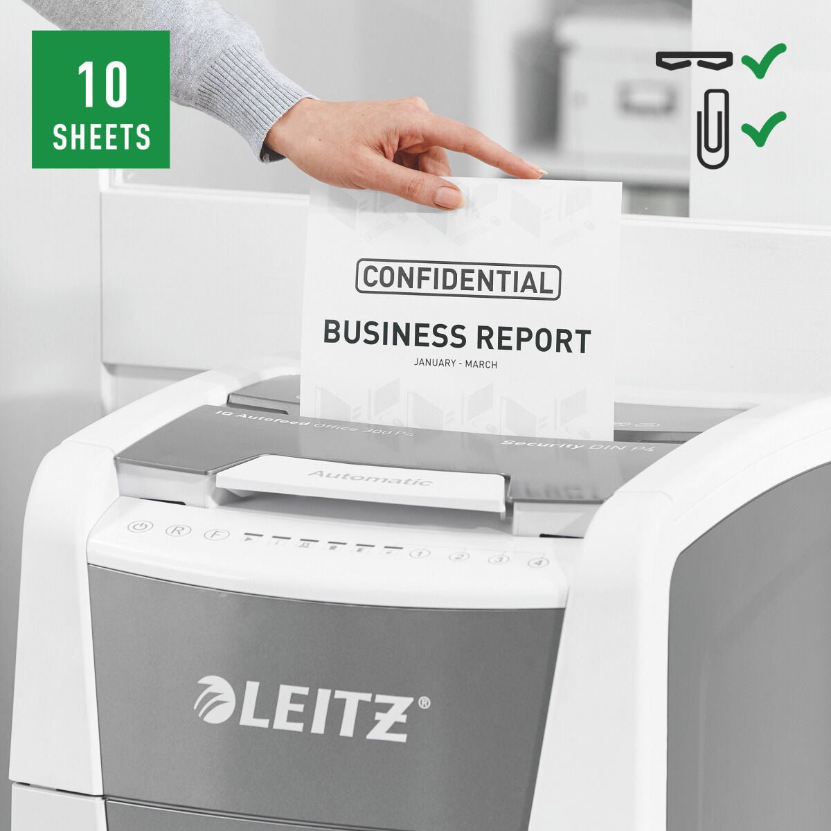 Paper Shredder Leitz IQ 300 Autofeed P4 60 L