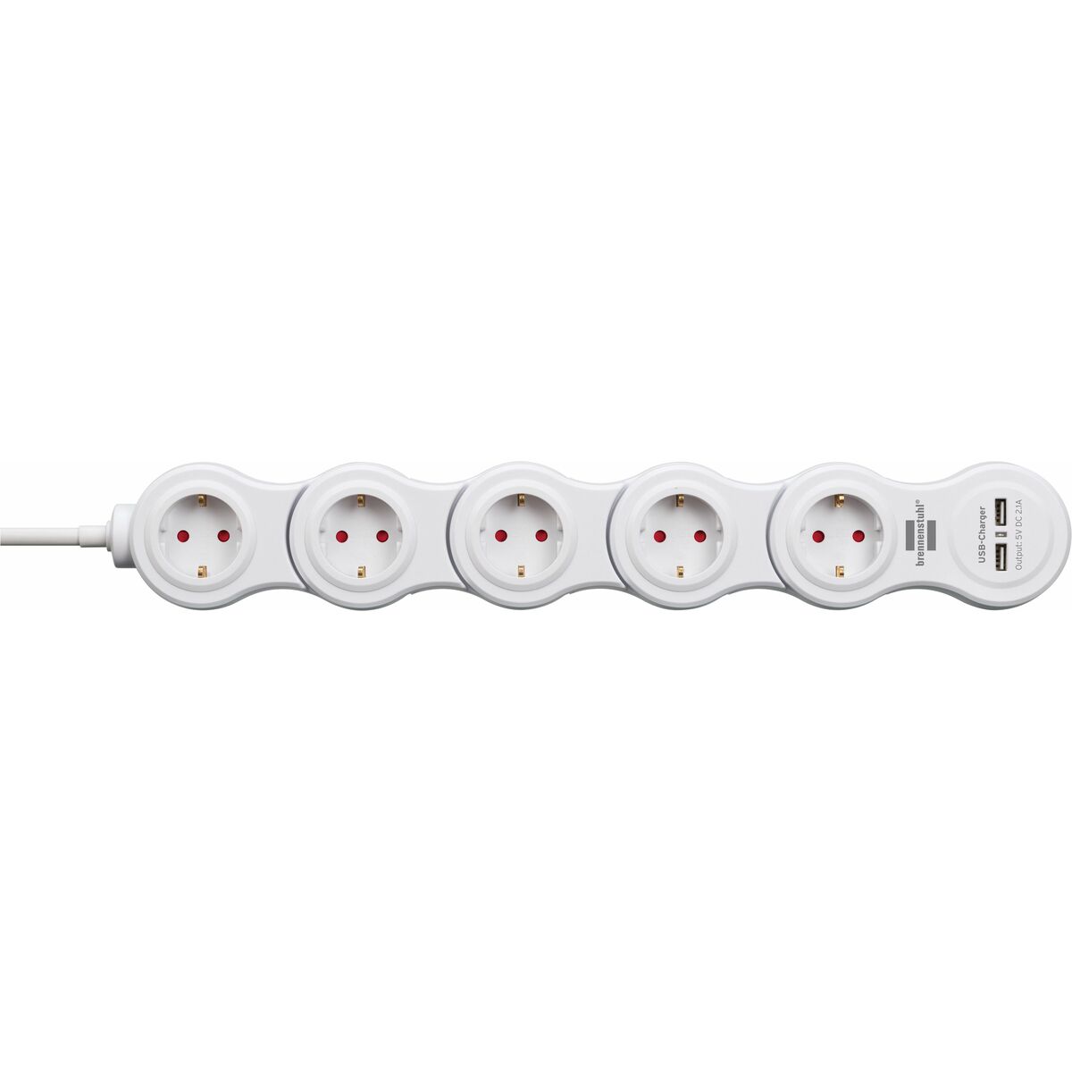 Power Socket - 5 sockets with Switch Brennenstuhl Vario-Power White 3600 W USB x 2 (1,4 m)