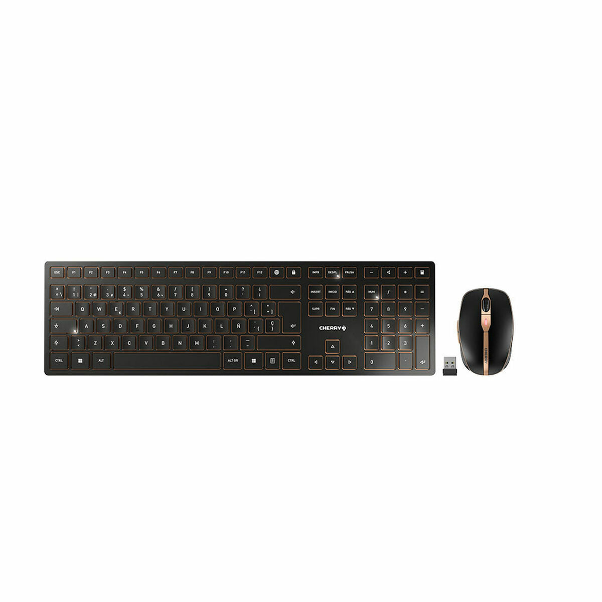 Keyboard and Mouse Cherry JD-9100ES-2 Black Spanish QWERTY