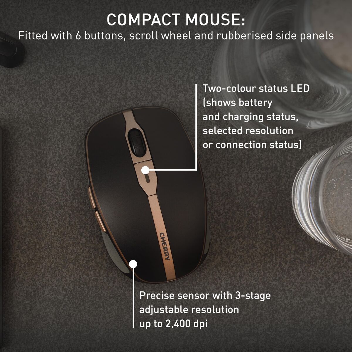 Keyboard and Mouse Cherry JD-9100ES-2 Black Spanish QWERTY