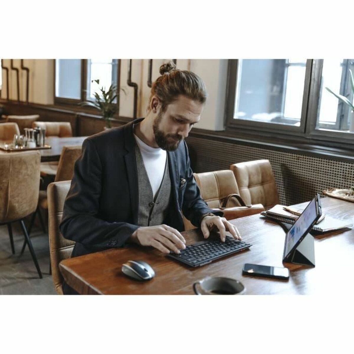 Keyboard Cherry KW 9200 MINI Spanish Qwerty Black