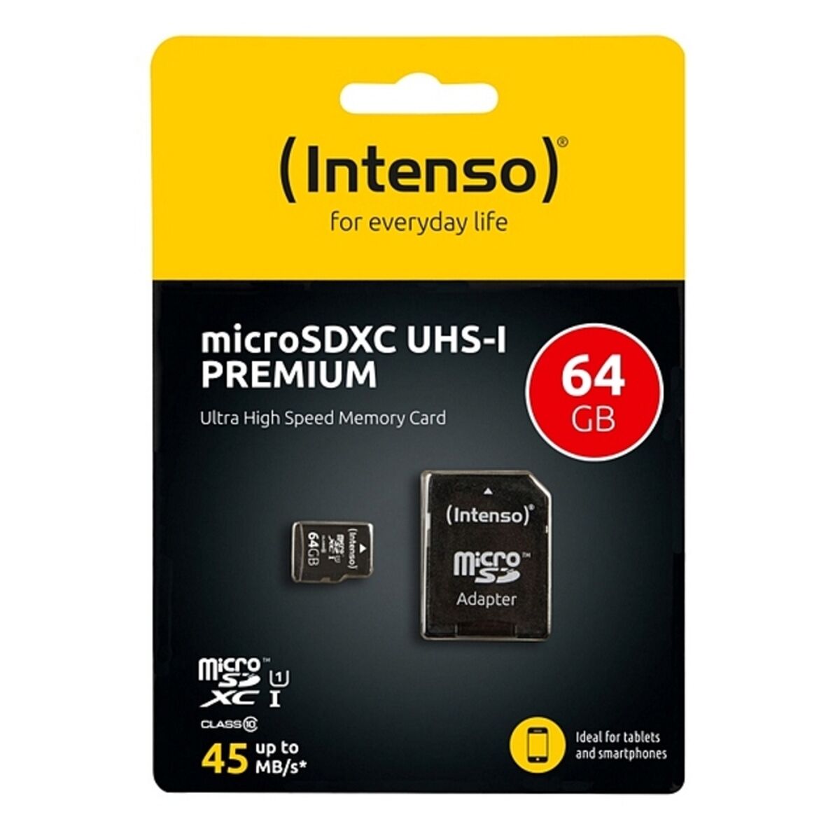 Micro SD Memory Card with Adaptor INTENSO 34234 UHS-I XC Premium