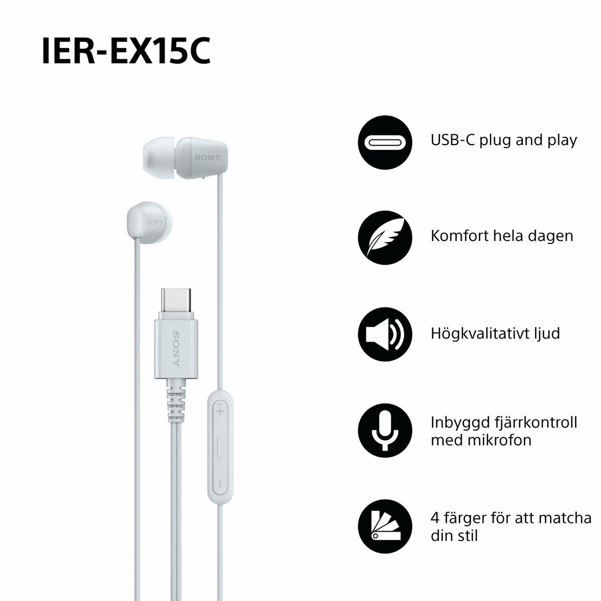 Headphones Sony IEREX15CW