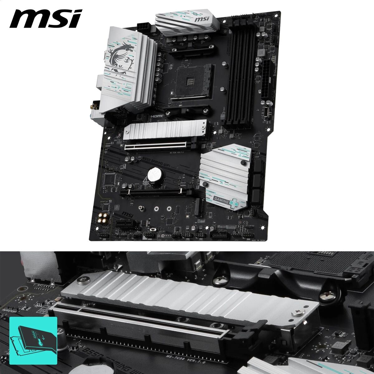 Motherboard MSI B550 AMD AM4 AMD B550 AMD
