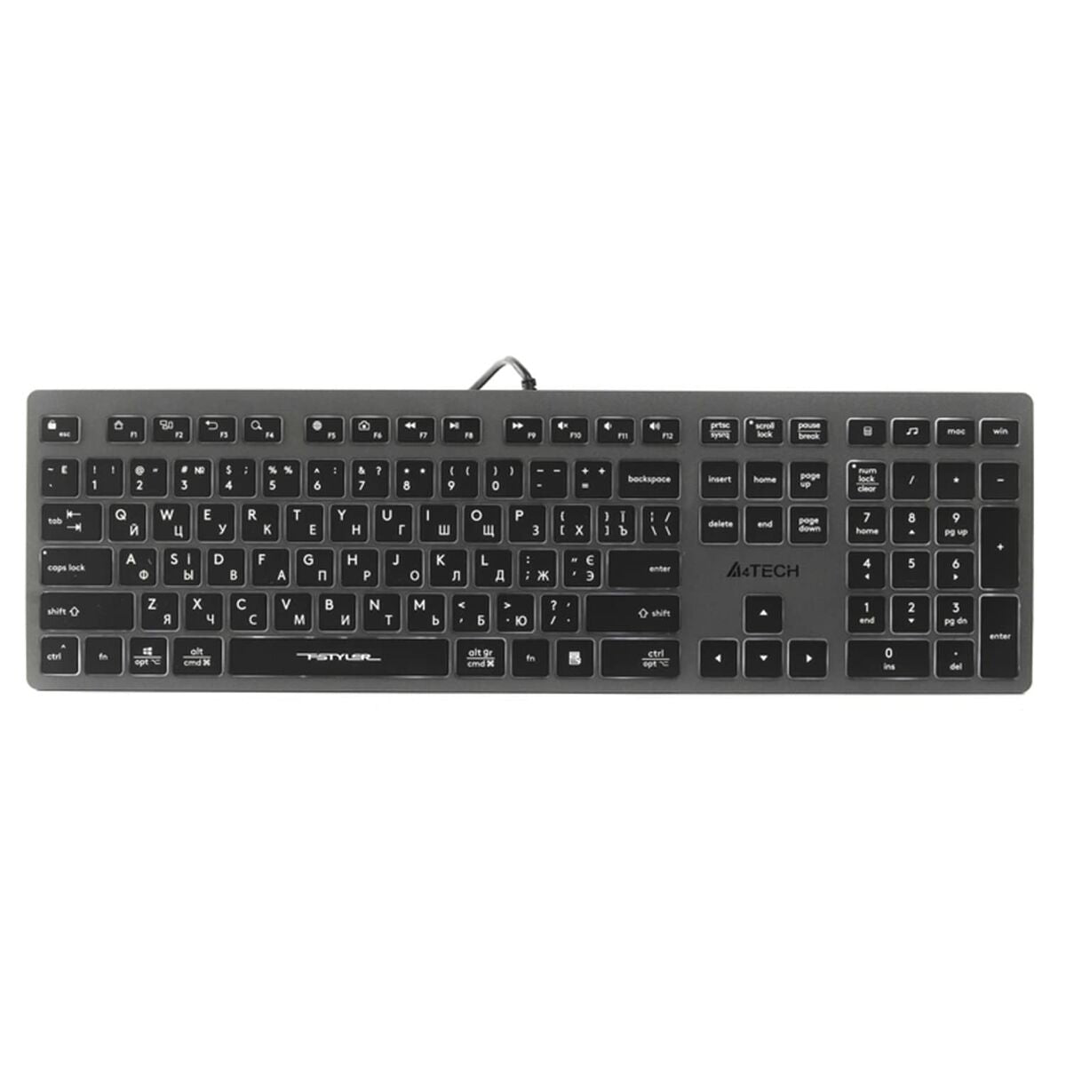 Keyboard A4 Tech A4TKLA47125 White Black Grey QWERTY