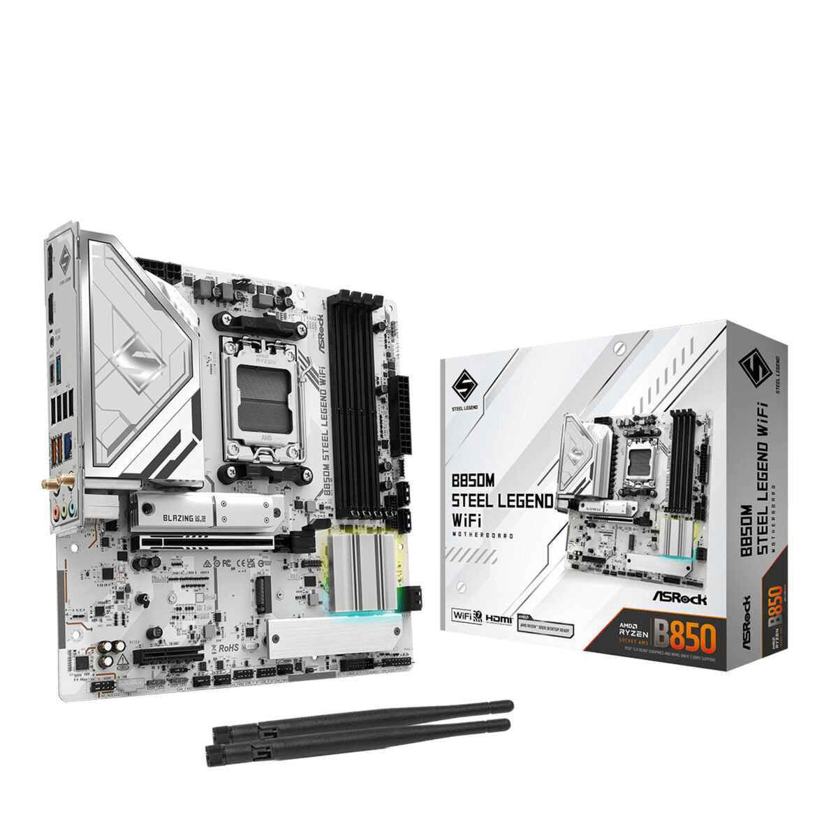 Motherboard ASRock B850M Steel Legend WiFi Intel Wi-Fi 6 AMD AM5 AMD B850