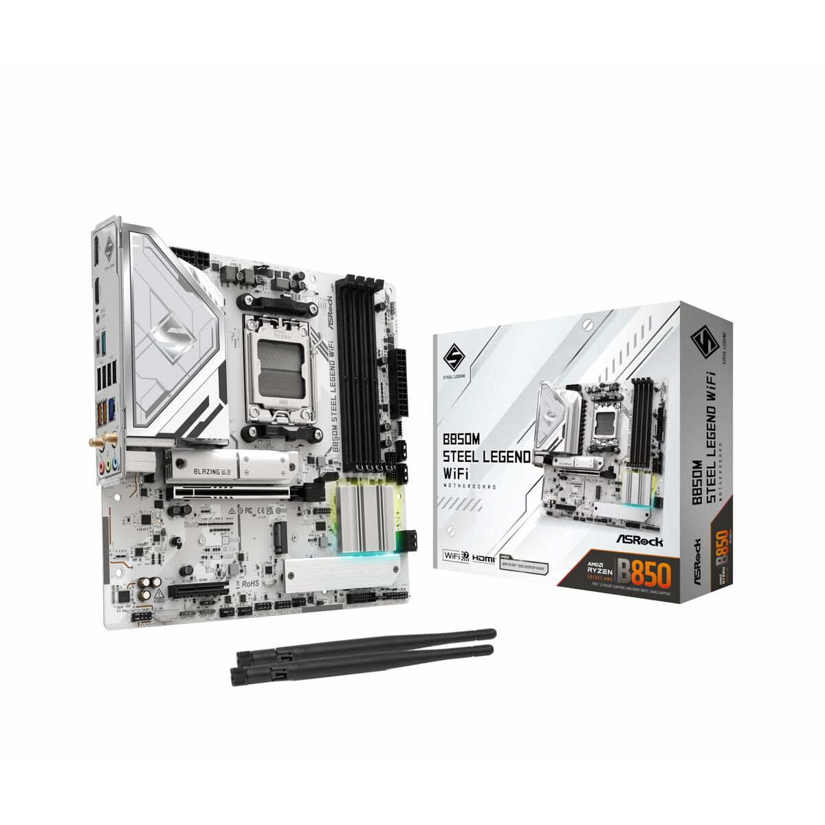 Motherboard ASRock B850M Steel Legend WiFi Intel Wi-Fi 6 AMD AM5 AMD B850