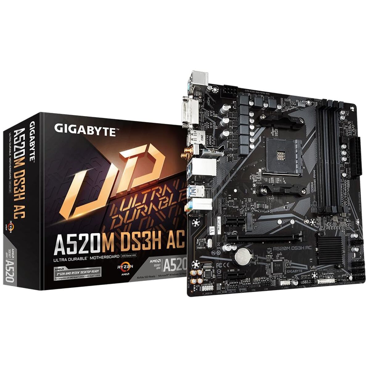 Motherboard Gigabyte A520M DS3H AC AMD A520 AMD AM4