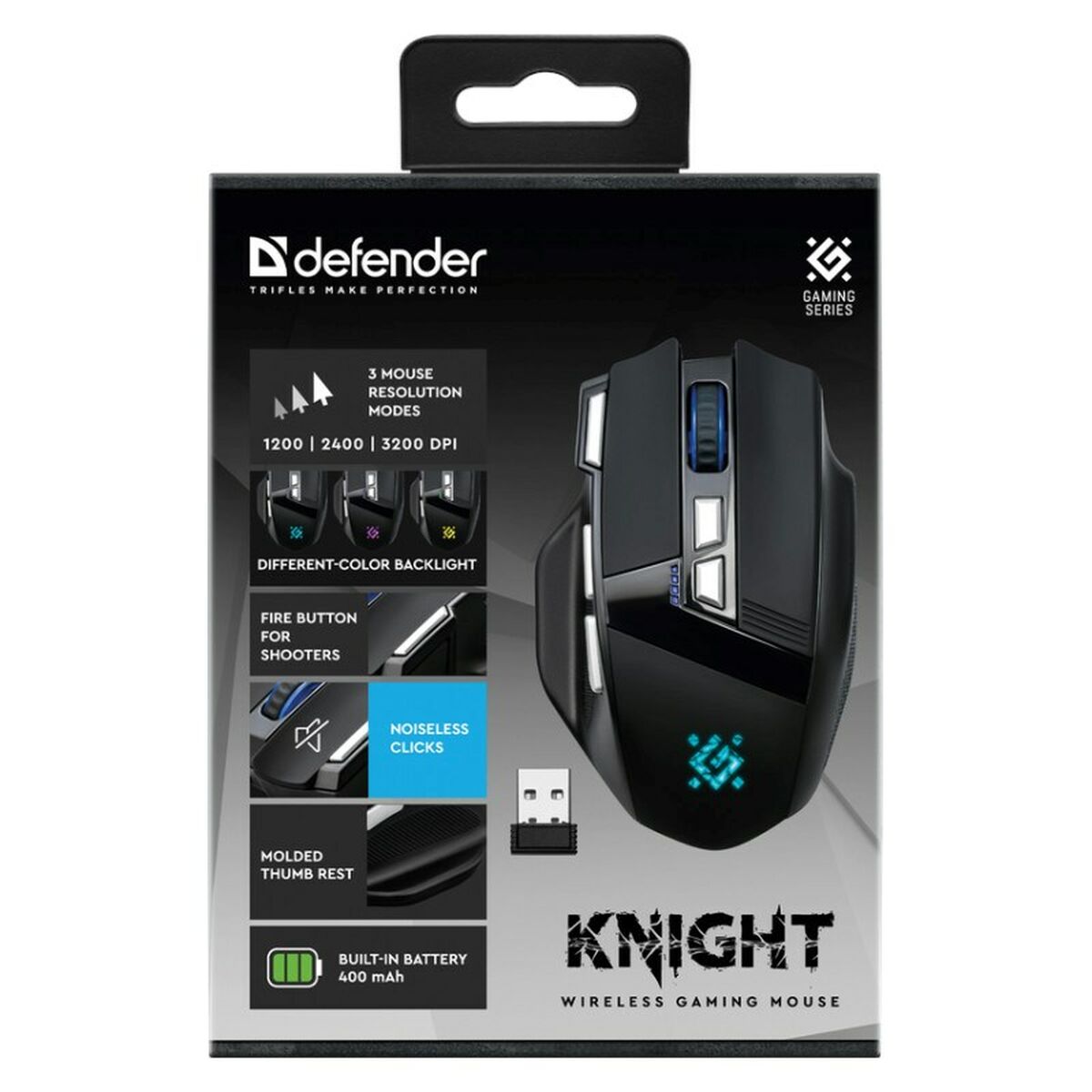 Gaming Mouse Defender GM-885 KNIGHT Black 3200 DPI