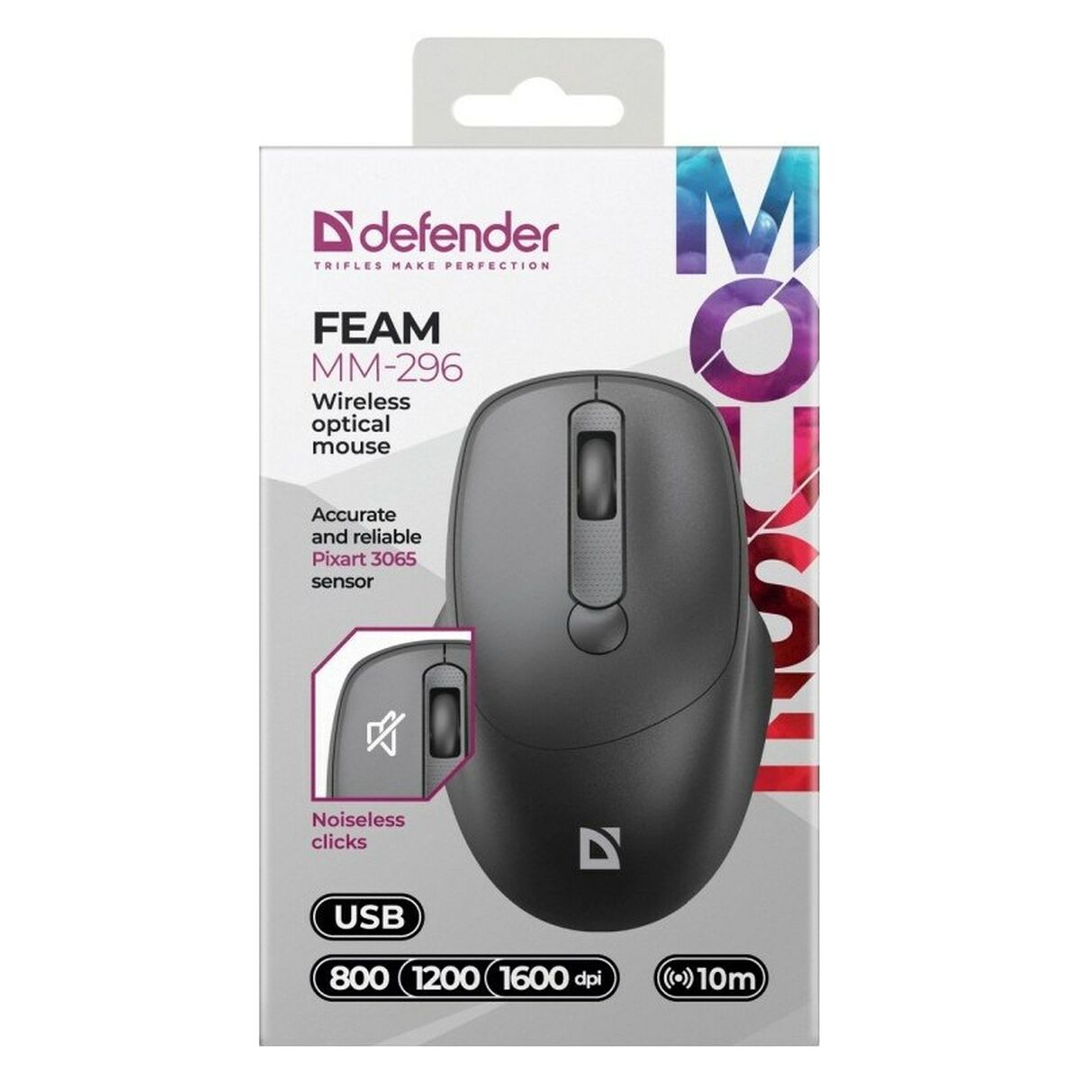 Gaming Mouse Defender FEAM MM-296 RF SILENT Black