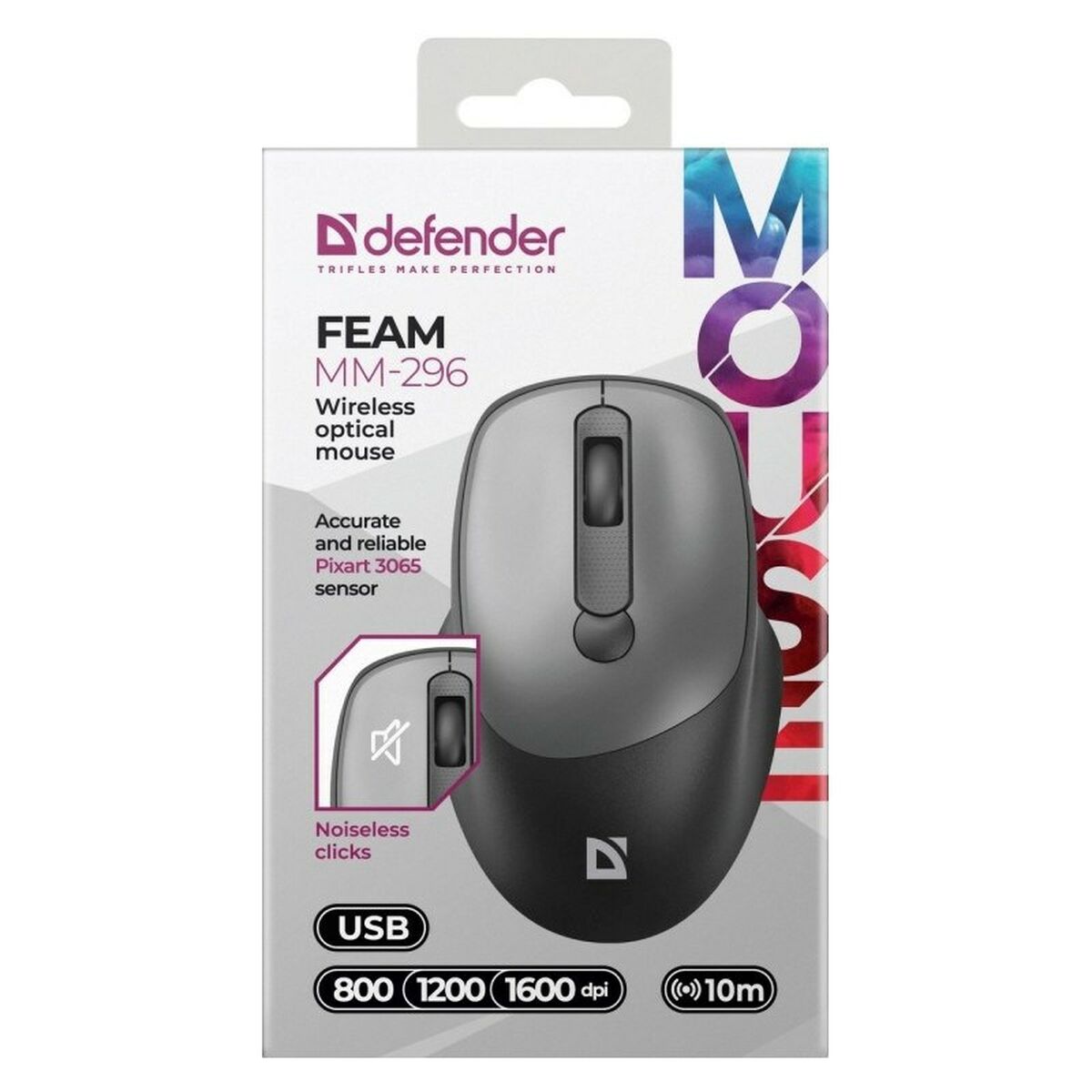 Wireless Mouse Defender MM-296 Grey