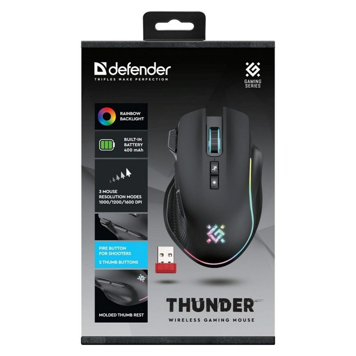 Gaming Mouse Defender GM-213 THUNDER Black