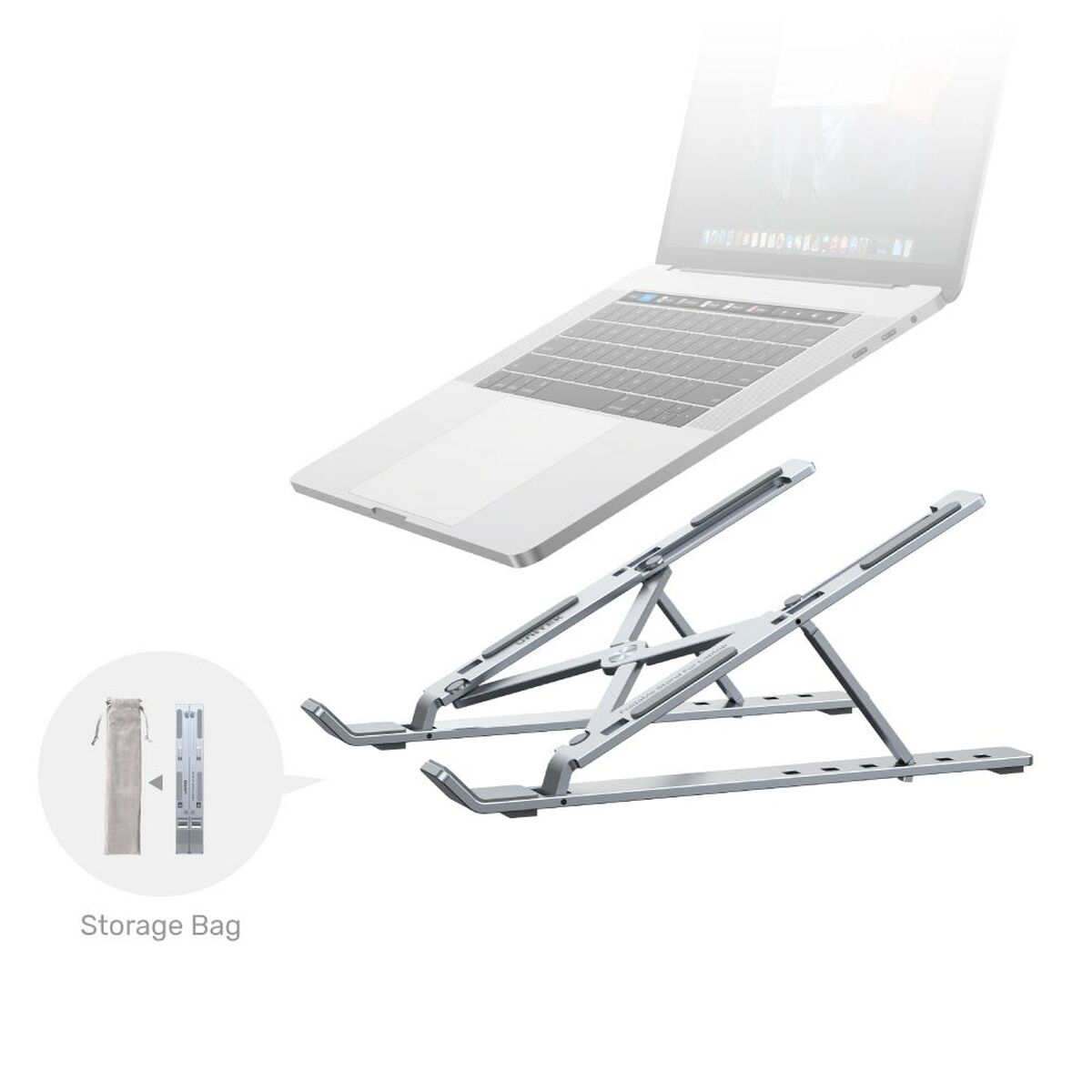Folding and Adjustable Laptop Stand Unitek OT155SL Aluminium