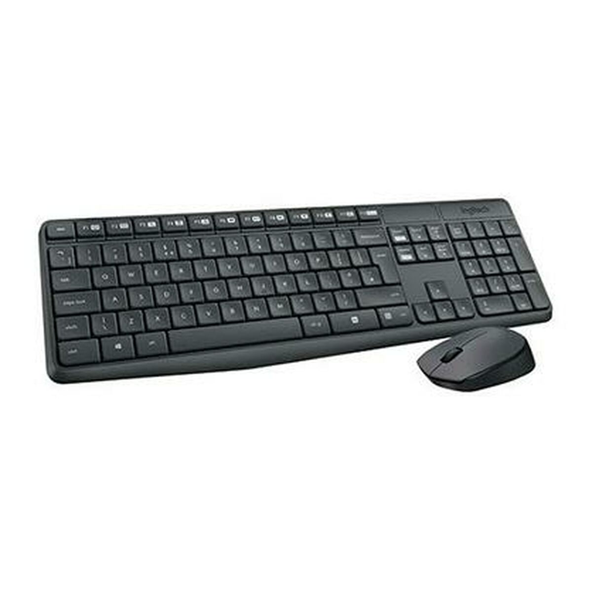 Keyboard and Mouse Logitech MK235 Black Spanish Qwerty (8 Units)