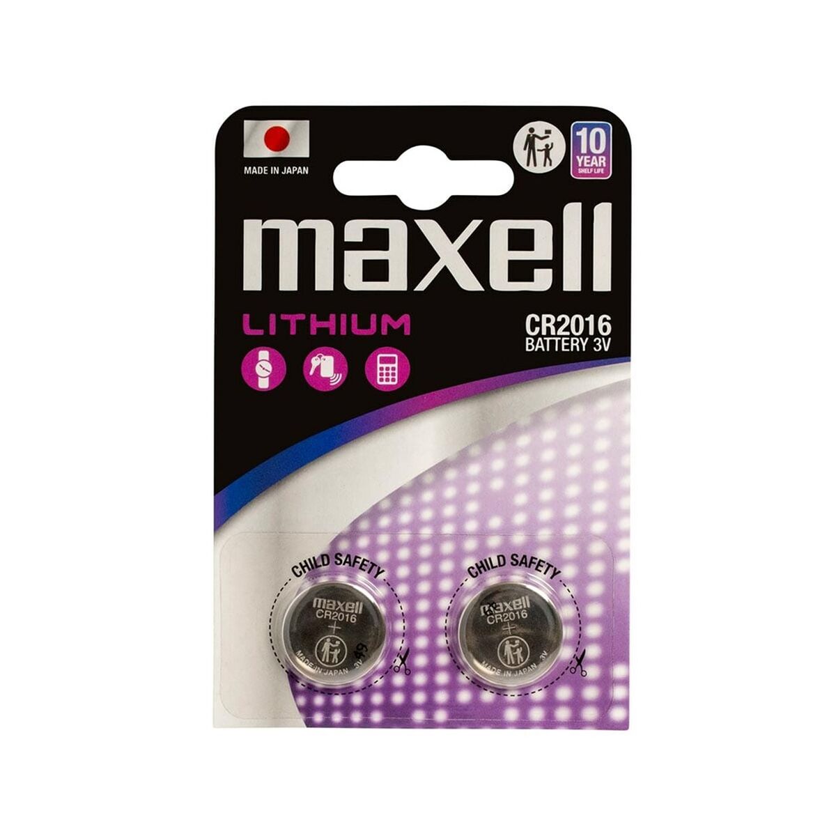 Lithium Battery Maxell CR2016 90 mAh 3 V (2 Units)