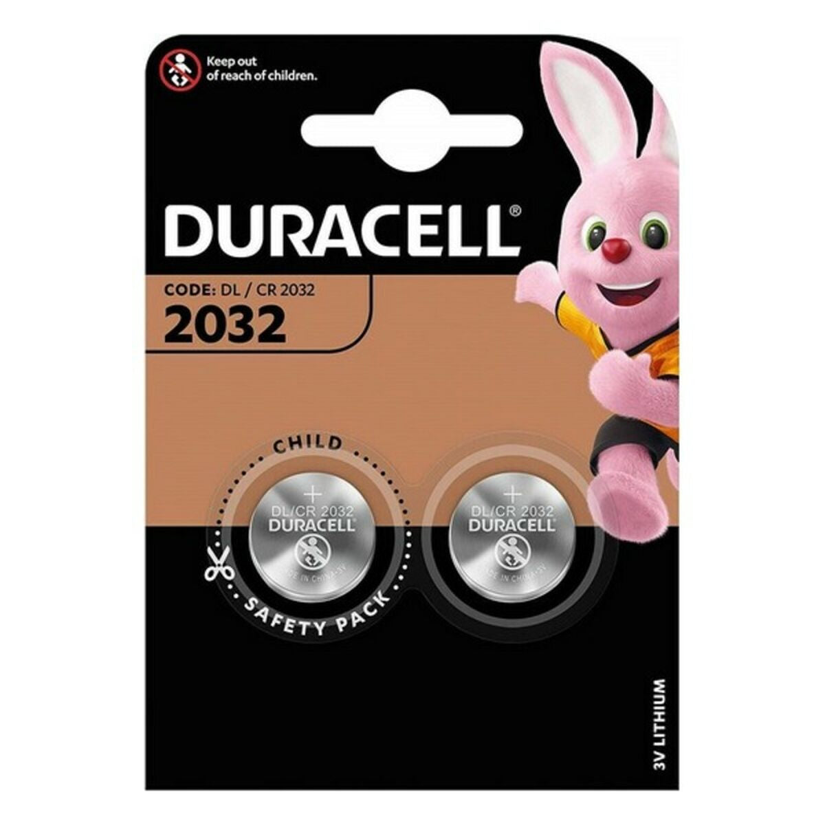Lithium Button Cell Battery DURACELL DL 2032 2UD 3 V (10 Units)