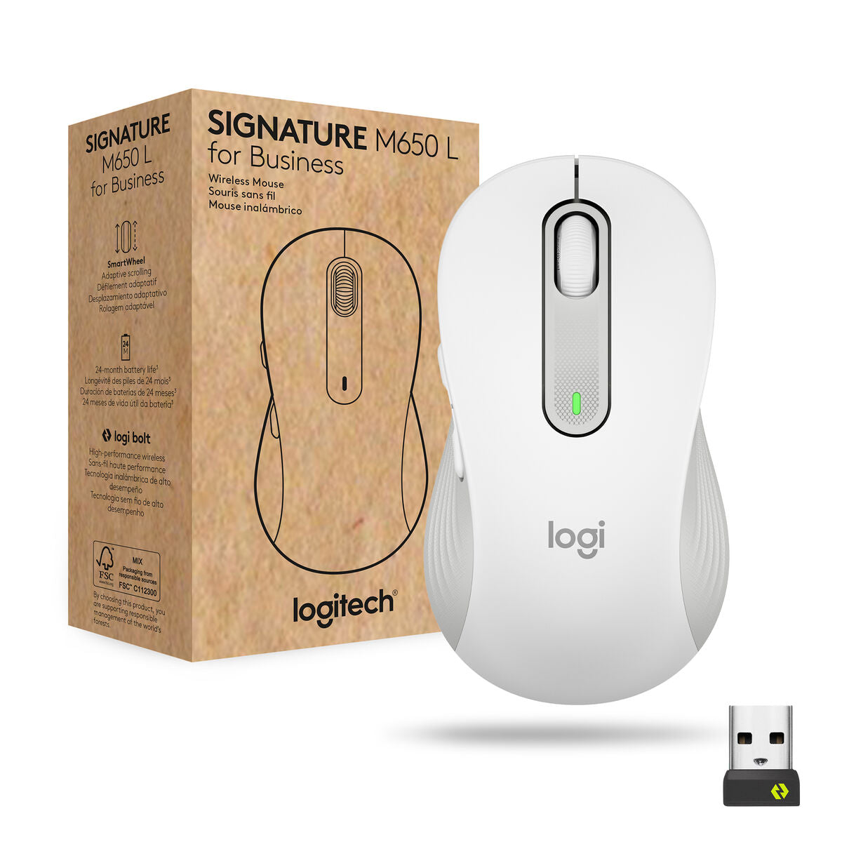 Wireless Mouse Logitech White 4000 dpi