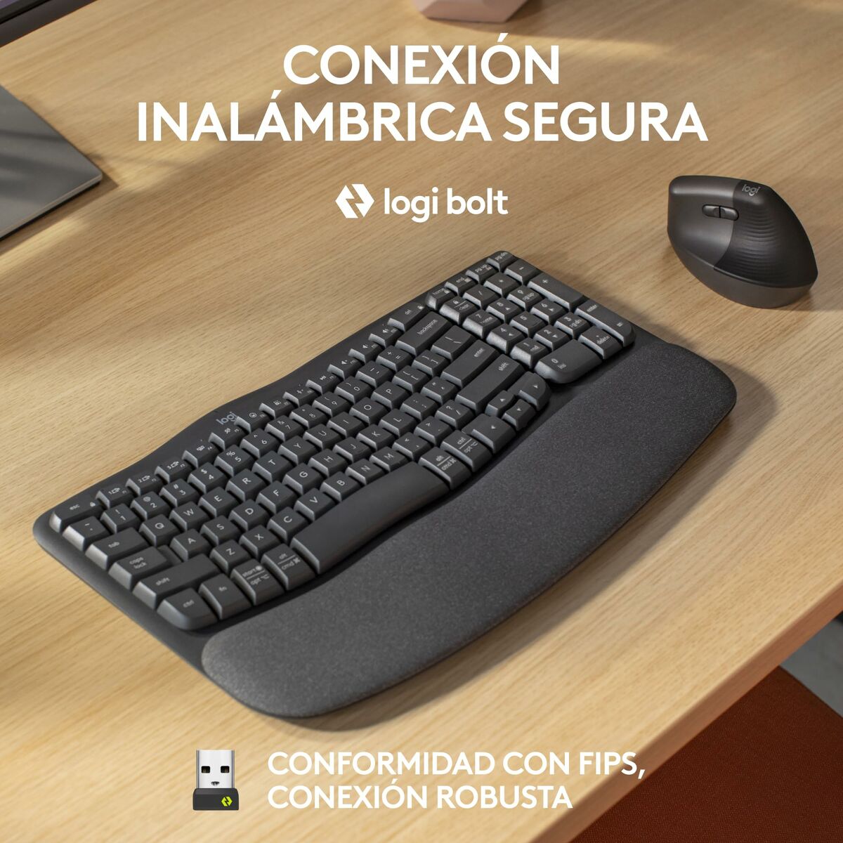 Keyboard and Mouse Logitech Graphite Steel Spanish Qwerty