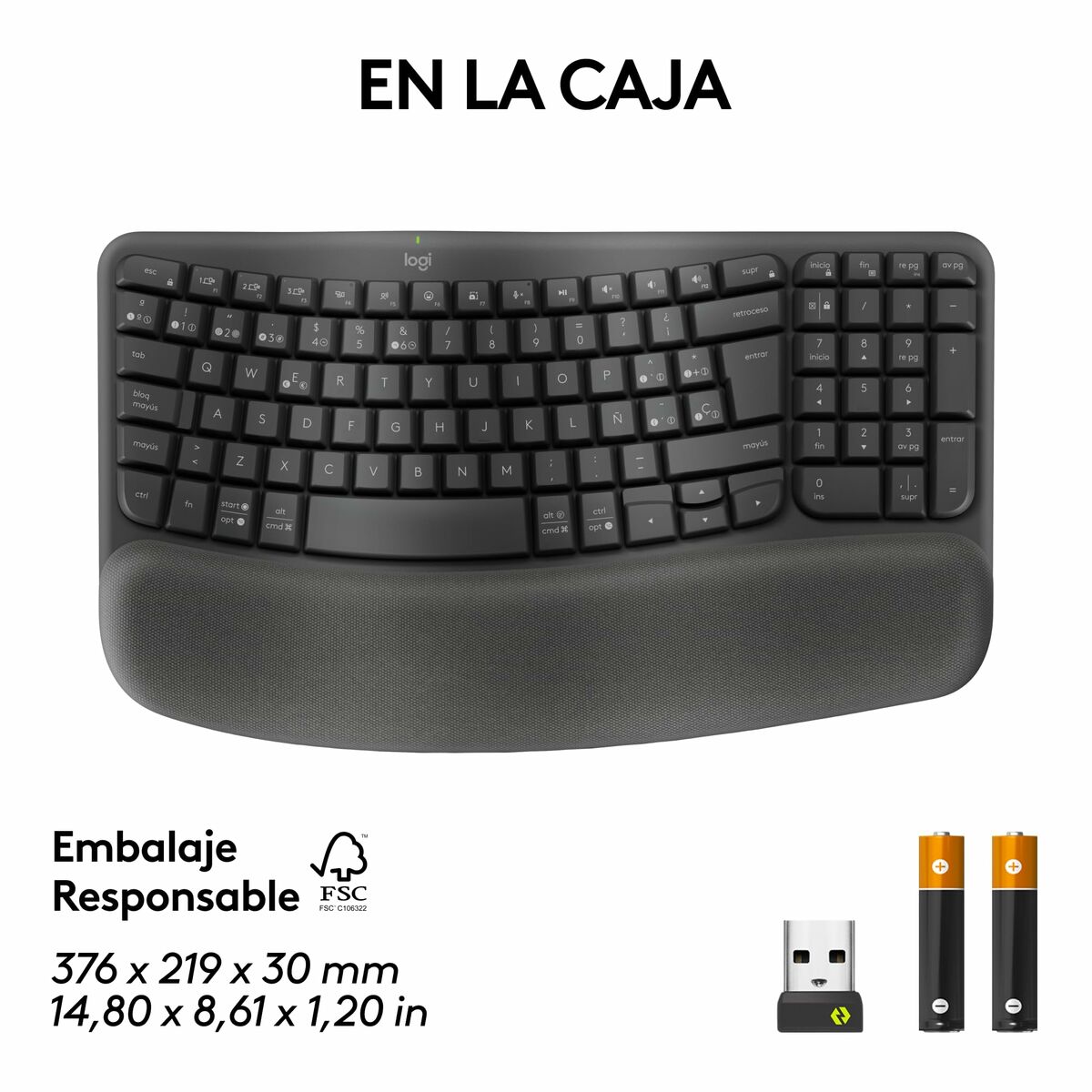 Keyboard and Mouse Logitech Graphite Steel Spanish Qwerty