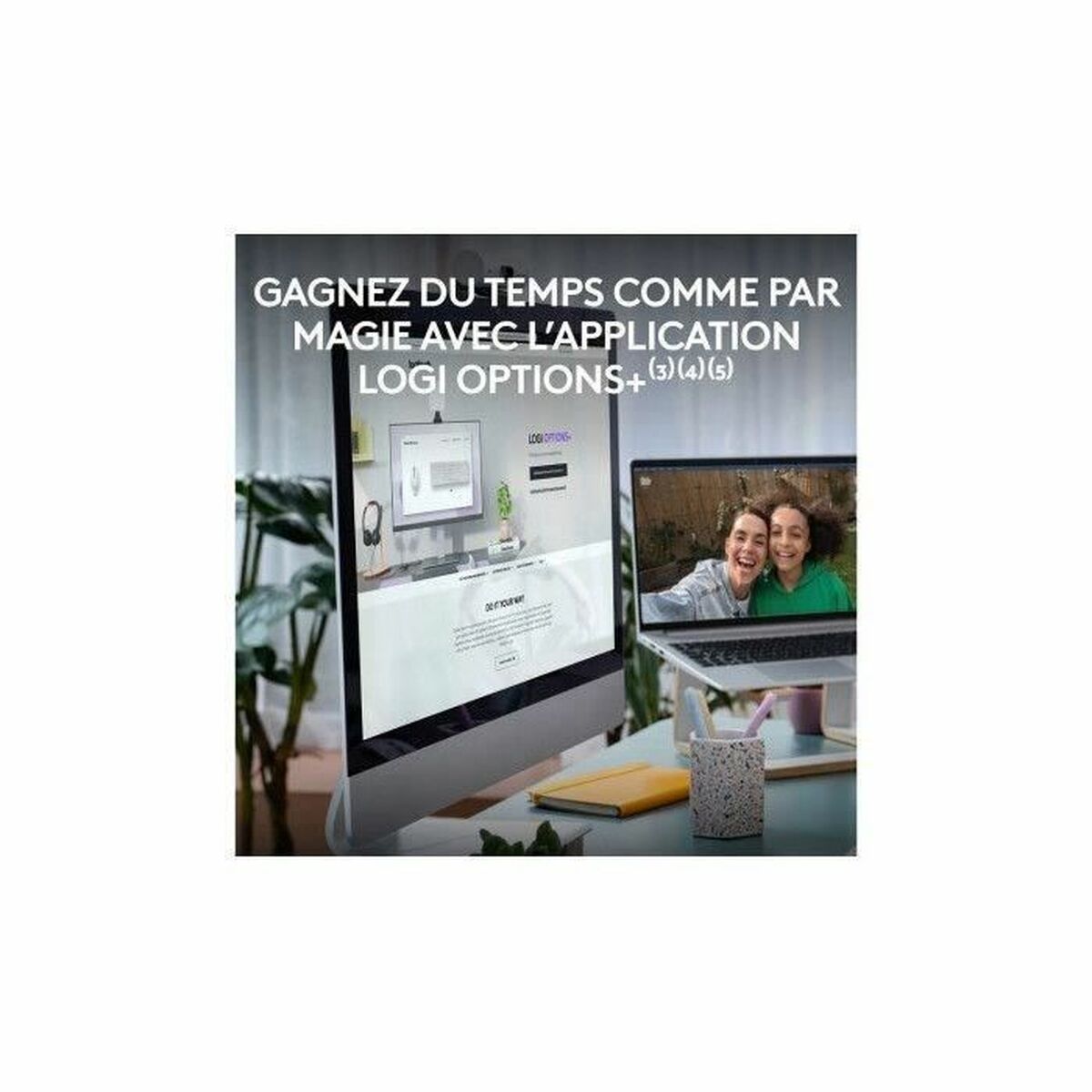 Keyboard and Mouse Logitech White French Azerty French