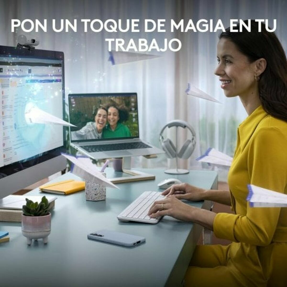 Keyboard and Mouse Logitech 920-012596 White Spanish QWERTY